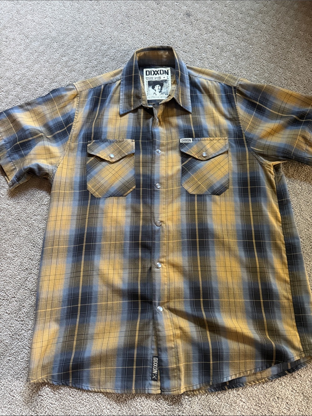Dixxon Tan & Gray Plaid Short-Sleeve Workshirt